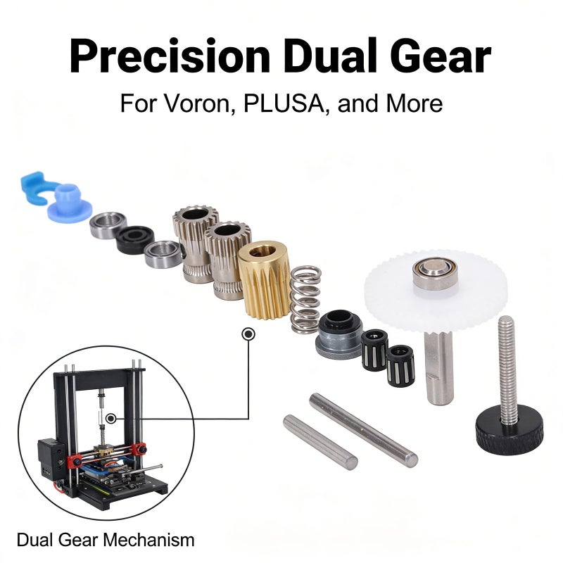Alloy Steel Dual Gear Extruder Kit 16 Pcs High Precision Durable 3D Printer Parts - Image 3