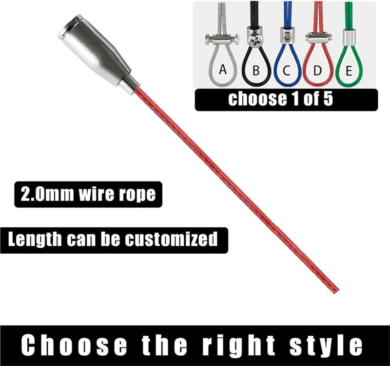 2mm Stainless Steel Wire Rope Kit 3M 2PCS Red for Hanging Lights Signs Boards - Image 3