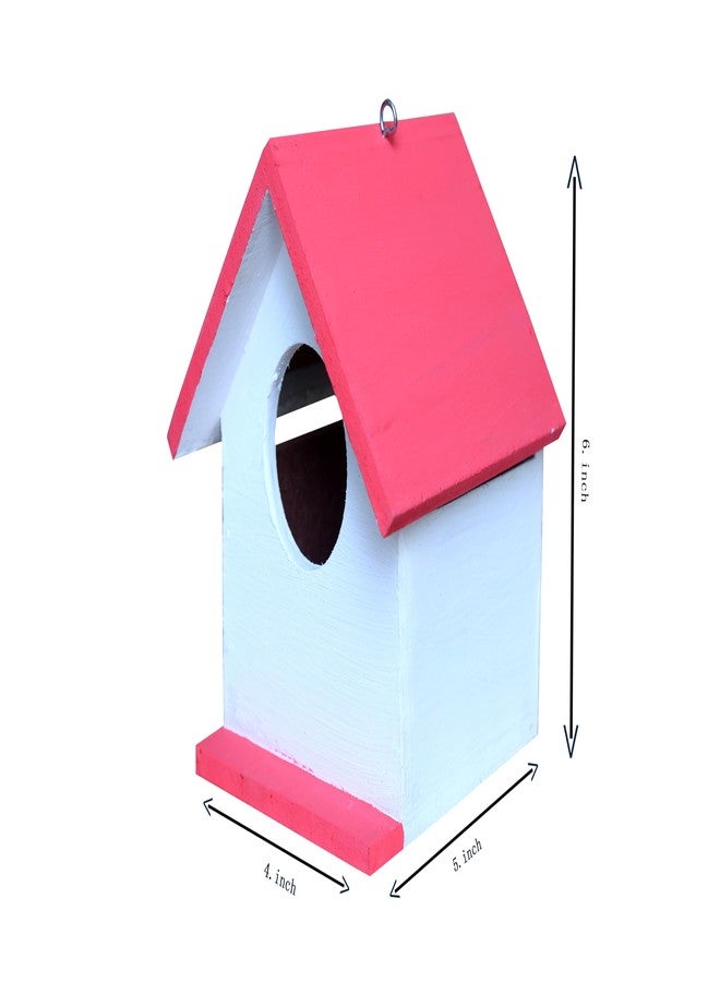 Hellonz Bird House for Sparrow, Budgies & Finches with Air Ventilation and Mounting Hook (Pink) - Image 2