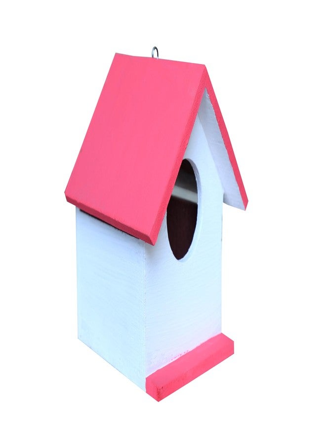 Hellonz Bird House for Sparrow, Budgies & Finches with Air Ventilation and Mounting Hook (Pink) - Image 1