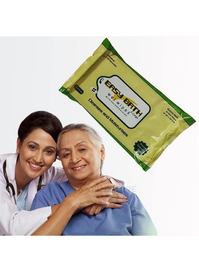 إيزي باث عبوة اقتصادية اقتصادية مكونة من 12 منديلًا (120 منديلًا) من Doctors Choice Eco Bath Wet Wipes Towelettes مقاس كبير جدًا مناديل مبللة صحية للبالغين والمرضى والأطفال + مغناطيس ثلاجة مجاني/طلب - Image 5