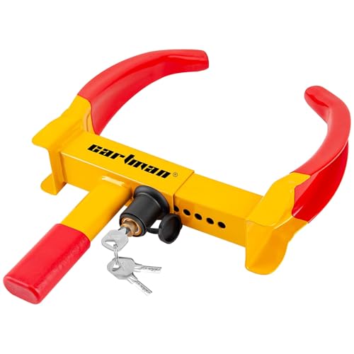 CARTMAN Heavy Duty Trailer Lock Wheel Clamp Universal Security Tire Lock Adjustable Anti Theft Lock for Trailers SUV Boats ATVs Motorcycles Golf Cart - Image 1