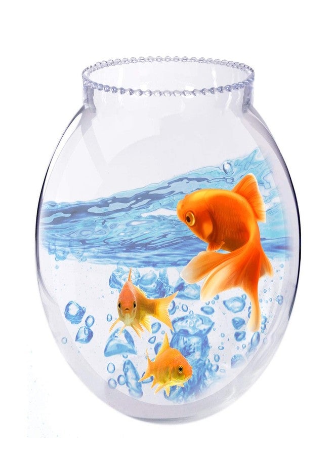 AYUTAS Crystal Clear Fish Bowl, Round Aquarium, Zig Zag Neck Collar Vase for Centre Table, Office & Home Decoration - Set of 1 Piece, 8 Inches - Image 5