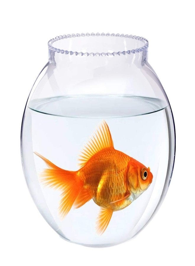 AYUTAS Crystal Clear Fish Bowl, Round Aquarium, Zig Zag Neck Collar Vase for Centre Table, Office & Home Decoration - Set of 1 Piece, 8 Inches - Image 4