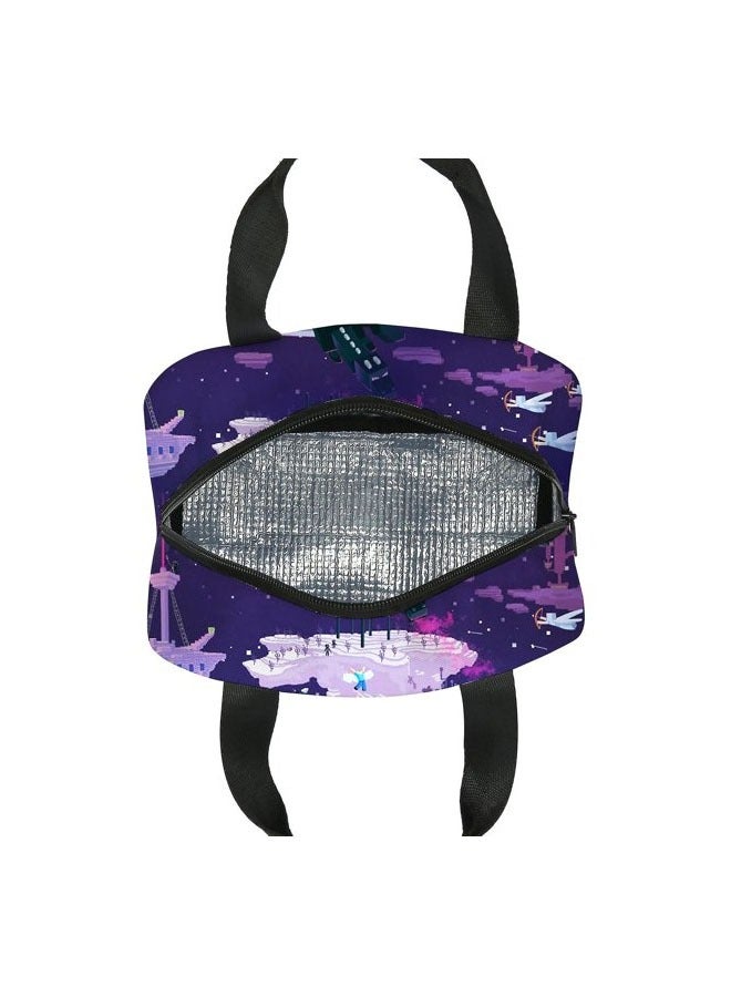 Pixel Style Children'S Insulated Meal Bag, Fun Cartoon Portable Meal Bag, Lunch Bag - Image 3