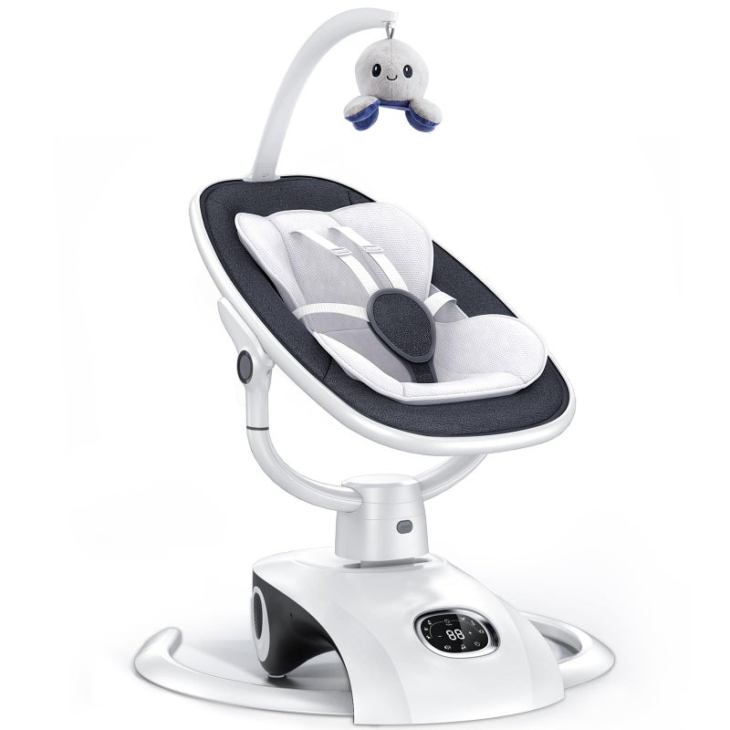 VaVaSoo VaVaSoo Electric Baby Swing for Infants 6 Motion Automatic Newborn Baby Rockers for Girl Boy with Remote Control 5 Speed 13 Melodies Dark Gray