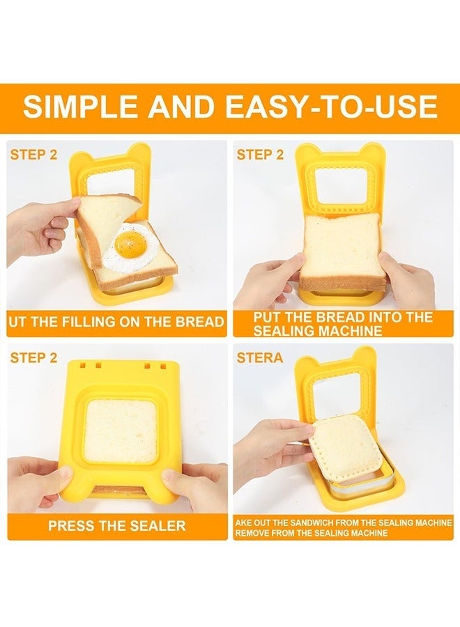 SHAOZHEN 3PCS Sandwich Maker,Sandwich Cutters for Kids Lunch,Crustless Breakfast Sandwich Cutter and Sealer Set Great for Children Boys Girls Lunchbox and Bento Box - Image 4