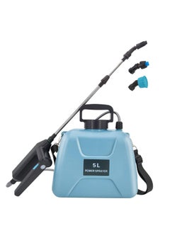 KASTWAVE 1.35 Gallon/5L Battery Powered Sprayer,Upgrade Electric Sprayer with 3 Mist Nozzles, Electric Sprayer with USB Rechargeable Handle, Garden Sprayer with Adjustable Shoulder Strap  - Image 1