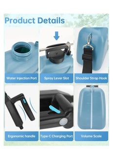 KASTWAVE 1.35 Gallon/5L Battery Powered Sprayer,Upgrade Electric Sprayer with 3 Mist Nozzles, Electric Sprayer with USB Rechargeable Handle, Garden Sprayer with Adjustable Shoulder Strap  - Image 5