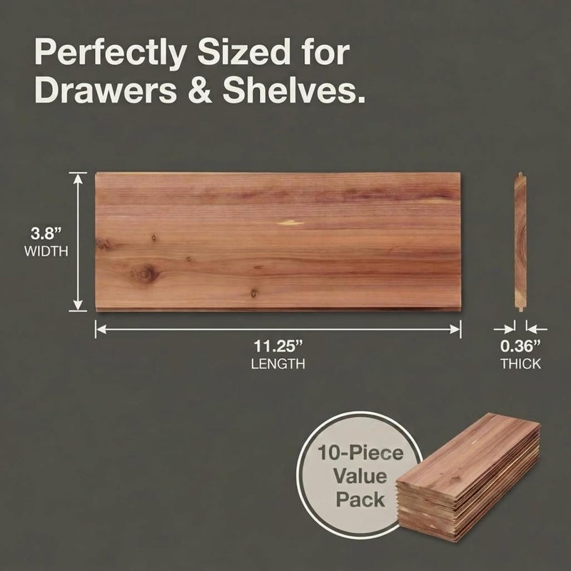 Household Essentials 25012-1 Cedarline Collection Cedar Wood Panels for Closet Storage | 10 Piece Value Pack - Image 2