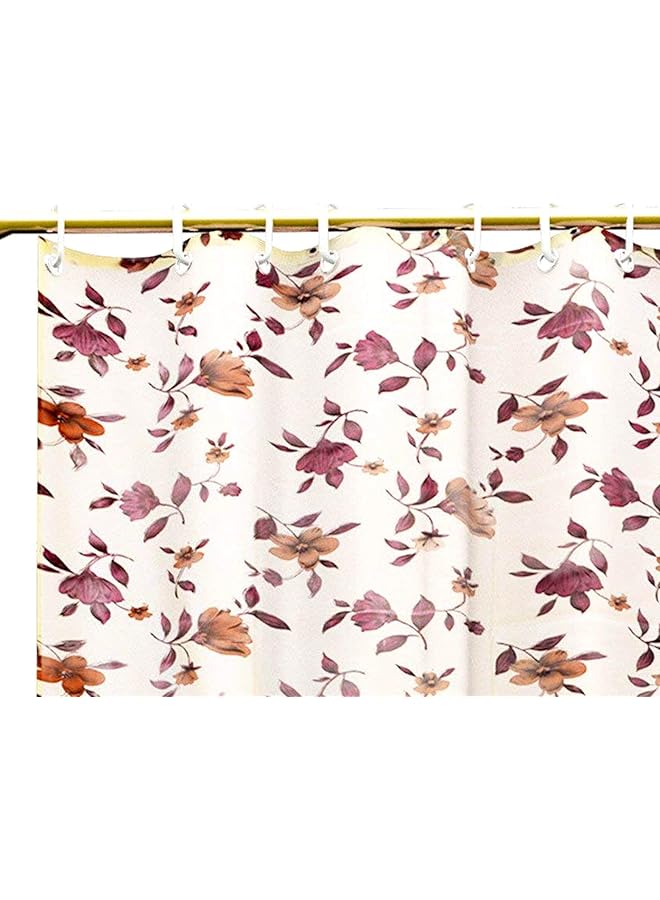 Kuber Industries Shower Curtains Grommet Top Ac Curtain Indoor Drapes For Bathroom Bedroom Curtain Liner With Eyelet Rings Cream - Image 1