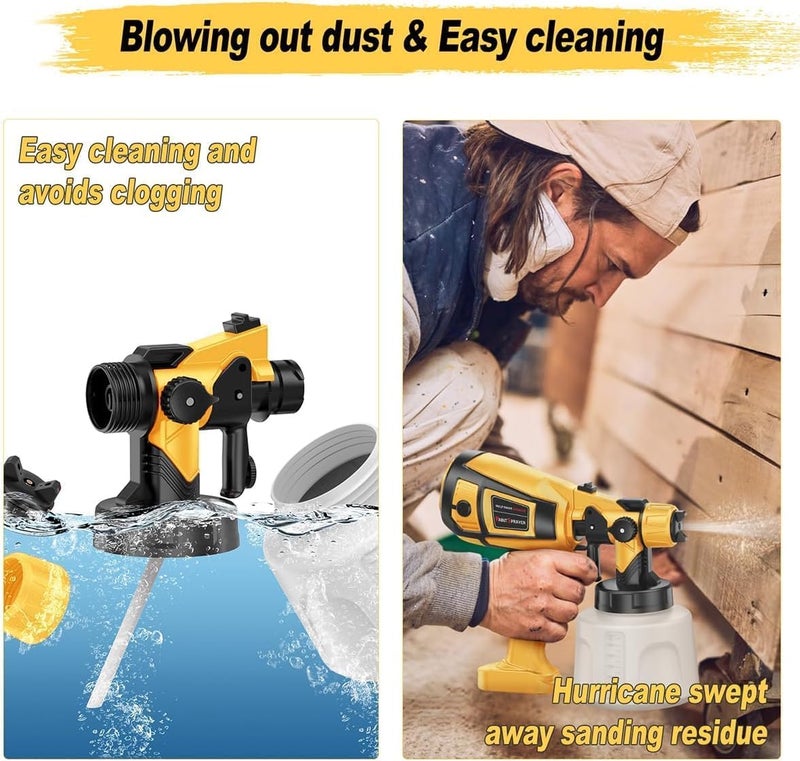 MirrorZone Paint Sprayer Tool 1000W High Power Electric Spray Paint Gun Easy to Clean for Furniture Cabinets House Painting Gold - Image 4