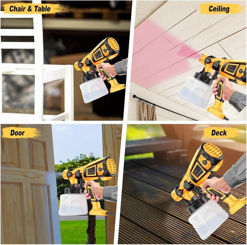 MirrorZone Paint Sprayer Tool 1000W High Power Electric Spray Paint Gun Easy to Clean for Furniture Cabinets House Painting Gold - Image 3