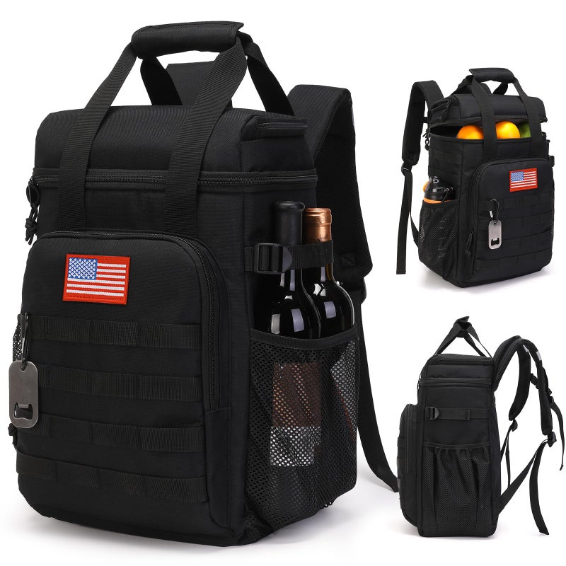 ATRIPACK Tactical Backpack Cooler,Lunch Backpacks for Men Work with Handleï¼ŒSoft Cooler Backpack Insulated Waterproof Leak Proofï¼ŒHeavy Ice Chest Backpacks for Hiking Camping (Black) - Image 1