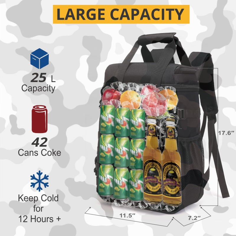 ATRIPACK Tactical Backpack Cooler,Lunch Backpacks for Men Work with Handleï¼ŒSoft Cooler Backpack Insulated Waterproof Leak Proofï¼ŒHeavy Ice Chest Backpacks for Hiking Camping (Black) - Image 5
