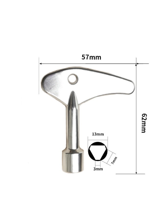 MJZ 2 Pcs Triangular Key Inner Triangle Spanner Key Stainless Steel Multi-Functional Utilities Key Elevator Emergency Lift Door Lock Keys - Image 2