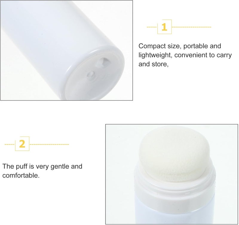 PACKOVE Powder Puff Box  Dispenser  Body  Talc Powder Container  Plastic White Toddler Bottle - Image 3