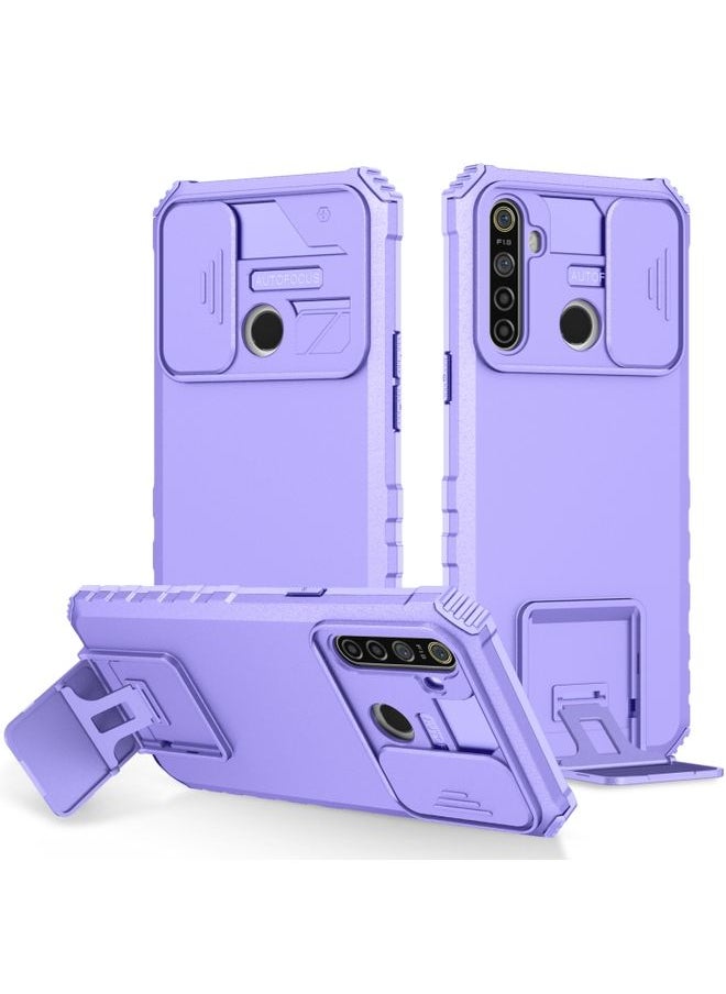 HuHa Case Cover For Realme 5 / 5i / C3 Stereoscopic Holder Sliding Camshield Phone Case Purple 