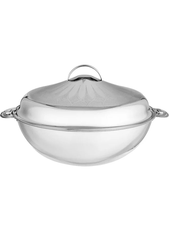 Al Diriyah Pradeep Stainless Steel Food Container, 35cm, Round - Silver - Image 1