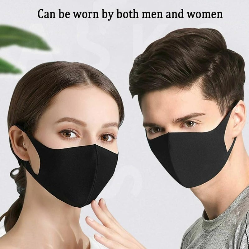 Bildos Anti-Pollution Reusable and Washable Face Mask for Adult, Unisex, Soft Breathable Fabric (Black) - Pack of 12 - Image 5