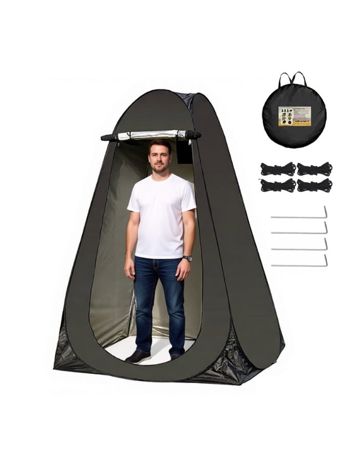 YY-ريشير خيمة استحمام قابلة للطي، 150 سم × 190 سم، مأوى خارجي قابل للطي يوفر الخصوصية مع نافذة للتخييم والشاطئ، خيمة حمام وغرفة تغيير ملابس محمولة - Image 1