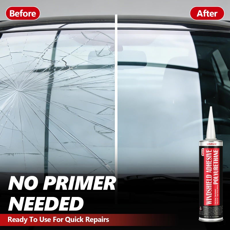 LISRUX [6 Pack] Polyurethane Windshield Adhesive, Windshield Sealant Black - High Bond Strength, Quick Curing & Weather Resistant Automotive Glass Glue for Vertical & Overhead Application, 310ml - Image 4
