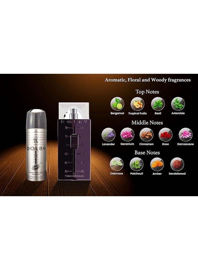 Chris Adams Dolby Eau De Parfum Gift Set for Men Long-Lasting 100ML EDP + 200ML Deodorant Bold, Modern & Masculine Fragrance Duo - Image 3