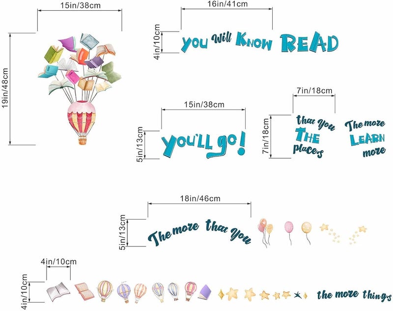 ARS Reading Book Wall Stickers for Classroom: Learning Educational Read Inspirational Quotes The More That You Read Wall Decals - Peel and Stick Nursery School Library Office Wall Decor - Image 4