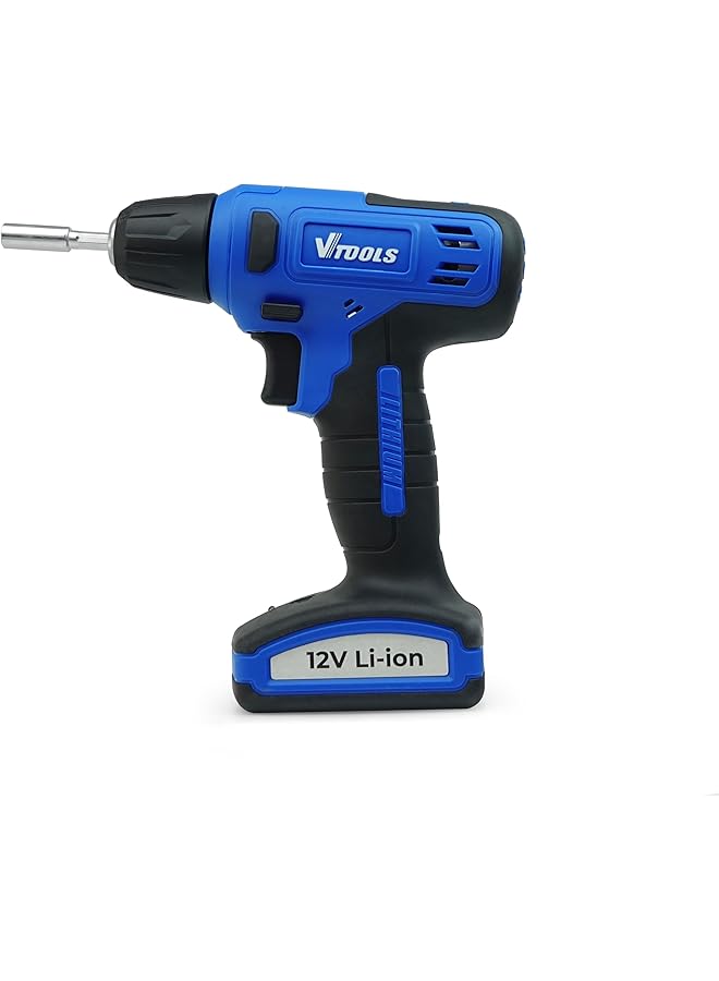 VTOOLS 12V Cordless Drill Driver With 13 Piece Bits Set 850 Rpm With Built In Lithium Ion 1.5Ah Battery 16Nm Torque 10Mm Chuck For Efficient Drilling And Fastening 2 Years Vt1216 - Image 5