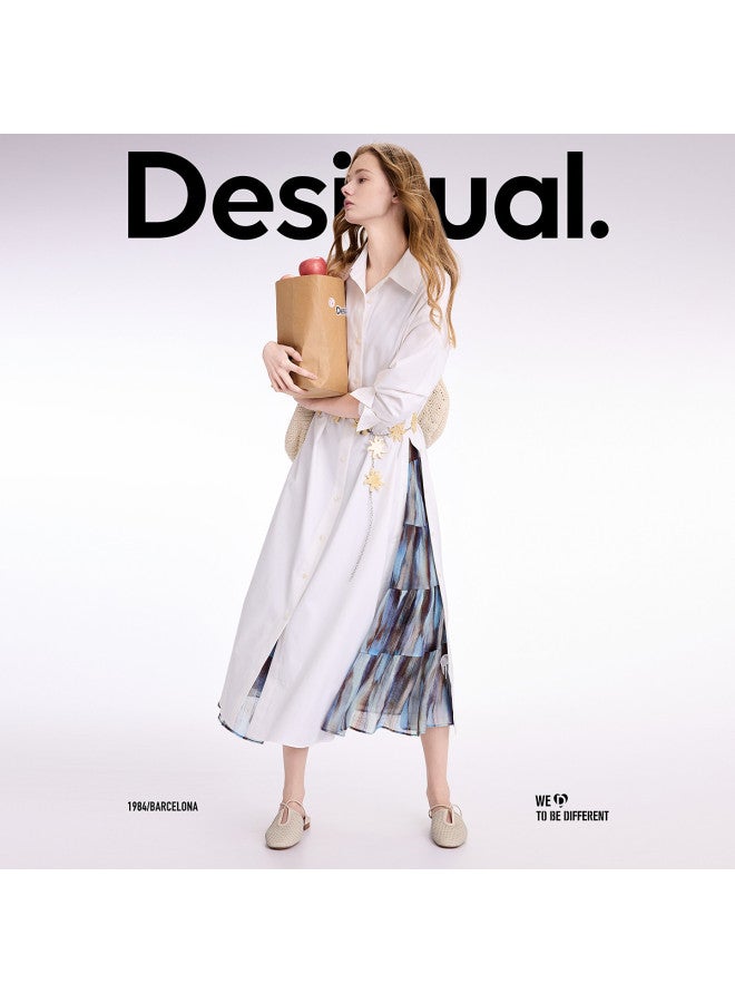 DESIGUAL 25 Spring/summer New Collection - Multi-button Convertible Women's Shirt Dress - Image 5