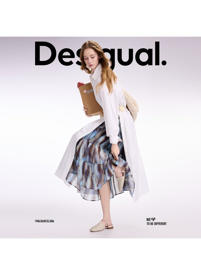 DESIGUAL 25 Spring/summer New Collection - Multi-button Convertible Women's Shirt Dress - Image 4