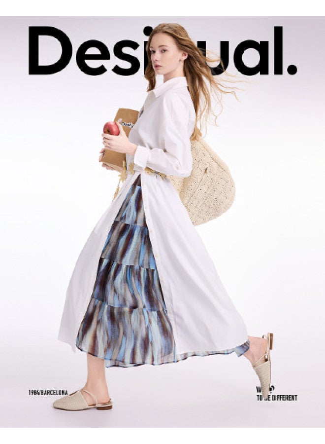 DESIGUAL 25 Spring/summer New Collection - Multi-button Convertible Women's Shirt Dress - Image 1