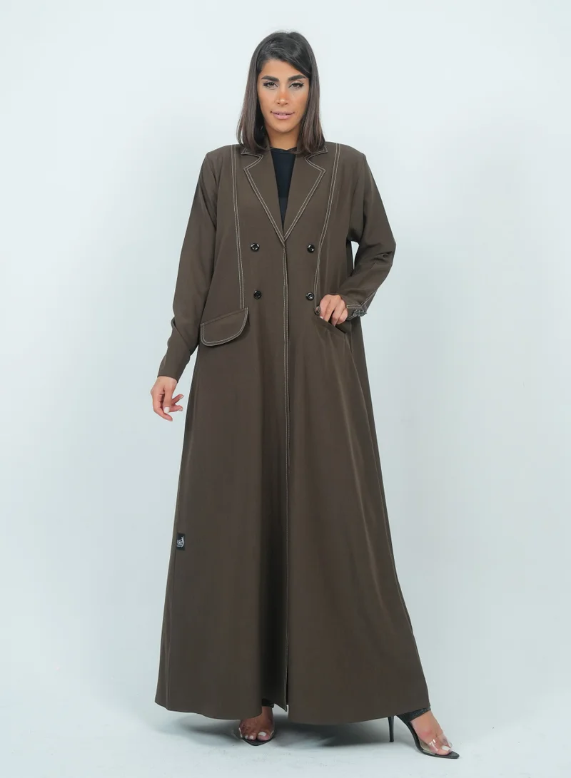 Rosette Abaya Blazer with Button Design long sleeves