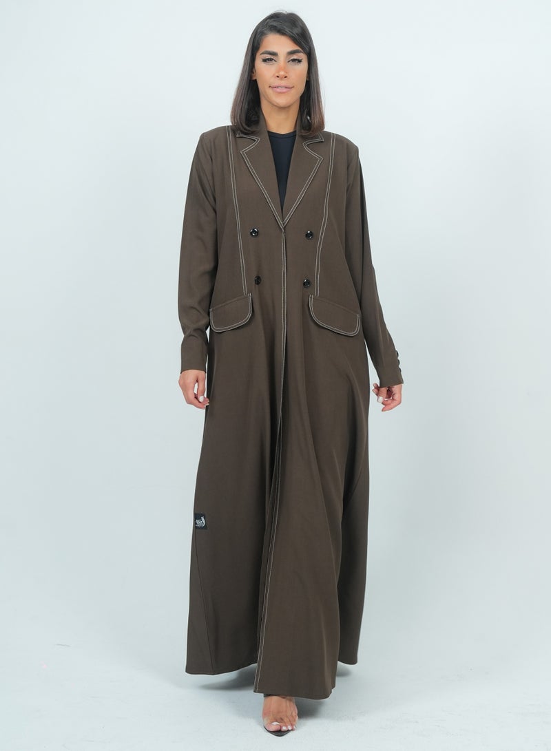 روزيت عباية بليزر بتصميم أزرار وأكمام طويلة - Image 4