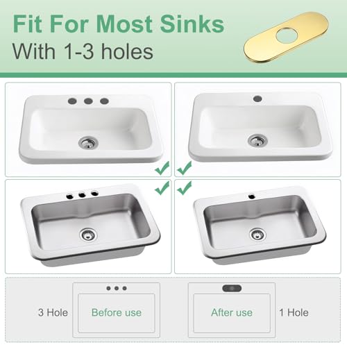 M METERXITY Faucet Deck Plate, 6 Inch 304 Stainless Steel Oval Hole Cover Escutcheon Deck Plate for Bathroom/Kitchen Sink [Bright Gold] - Image 5