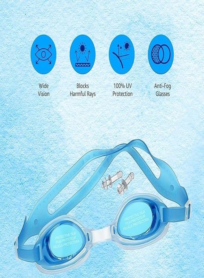 First Choice نظارات رياضية أنيقة من فيرست تشويس للرجال والنساء، مزودة بحماية من الأشعة فوق البنفسجية ومضادة للضباب، مع سدادات أذن، ونظارات سباحة. - Image 3