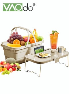 Multifunctional With Portable Picnic Basket Outdoor Picnic Large Capacity Foldable Storage Basket With Table Portable Storage Basket