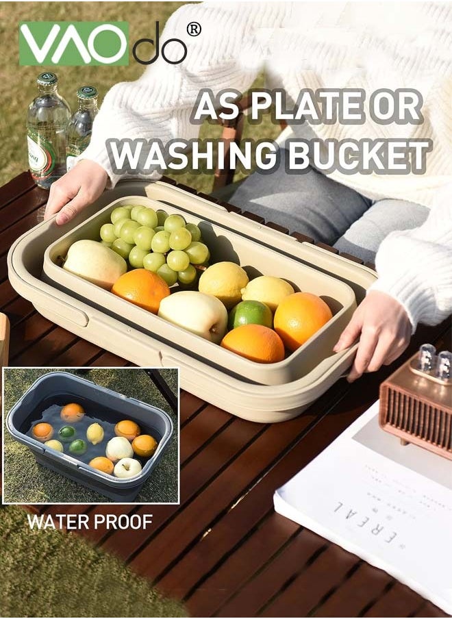VAOdo - Multifunctional With Portable Picnic Basket Outdoor Picnic Large Capacity Foldable Storage Basket With Table Portable Storage Basket - Image 1