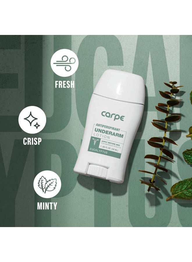 Carpe Underarm Antiperspirant and Deodorant, Clinical strength antiperspirant with all-natural eucalyptus scent, Combat excessive sweating and stay fresh. Great for hyperhidrosis (Pack of 3) - Image 4