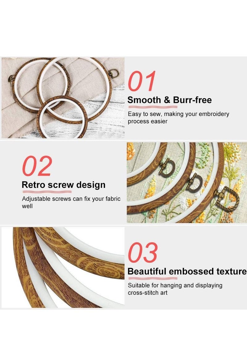 واي آند دي 3 أحجام التطريز خاتم الجرس الإطار جولة الصليب غرزة الكروشيه مجموعة عرض الخشب تقليدها ، مخيط باليد 43.5 / 5.7 7.3 بوصة - Image 4