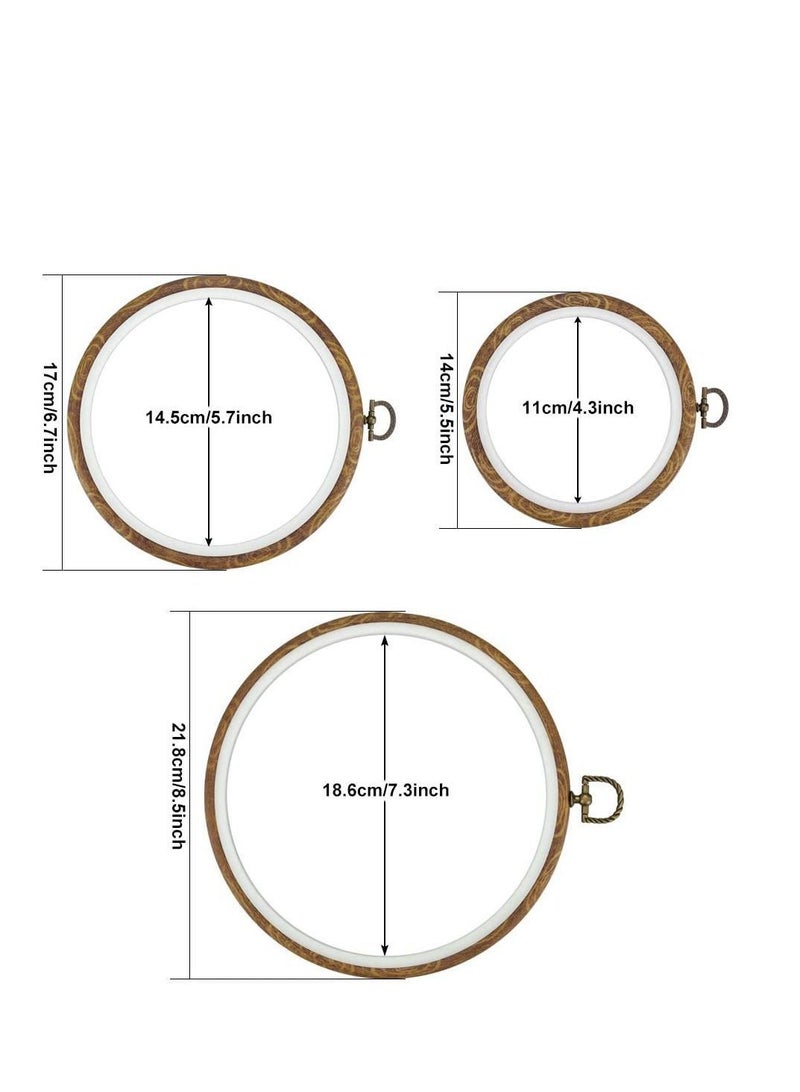 واي آند دي 3 أحجام التطريز خاتم الجرس الإطار جولة الصليب غرزة الكروشيه مجموعة عرض الخشب تقليدها ، مخيط باليد 43.5 / 5.7 7.3 بوصة - Image 2