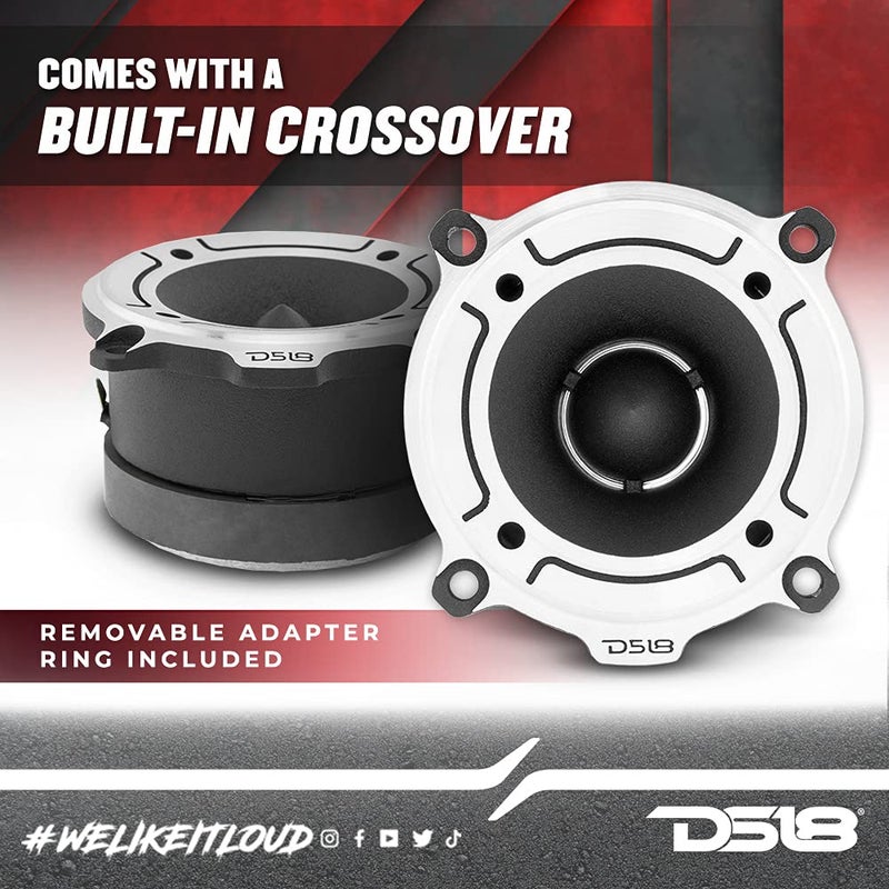 DS18 PRO-TW120 Super Bullet Tweeter in Silver 3" Aluminum Frame and Diaphragm 240W Max 120W RMS 4 Ohms Built in Crossover - PRO Tweeters are The Best in The Pro Audio and Voceteo Market (Pair) - Image 2