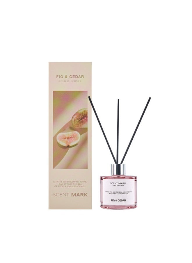 Litus - Home Perfume Reed Diffuser,Fig & Cedar(Warmth of Wood and Fruits) Fragrance,5 Rattan Reeds,50ml - Image 1
