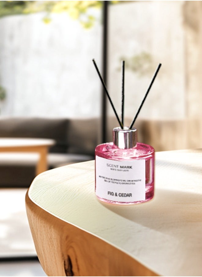 Litus - Home Perfume Reed Diffuser,Fig & Cedar(Warmth of Wood and Fruits) Fragrance,5 Rattan Reeds,50ml - Image 1