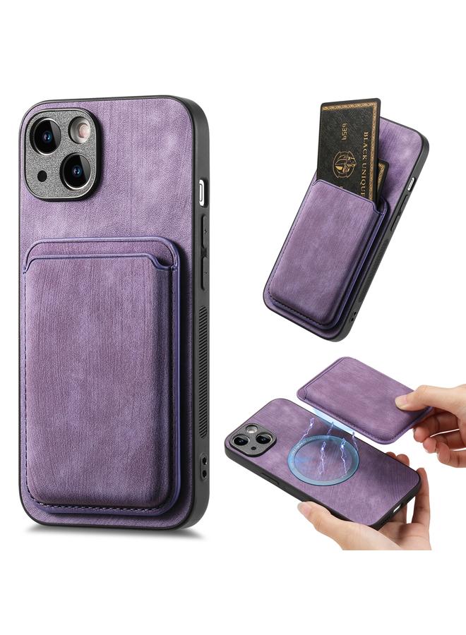 S-TOP Case For iPhone 14 Plus Retro Leather Card Bag Magnetic Phone Case - Image 1