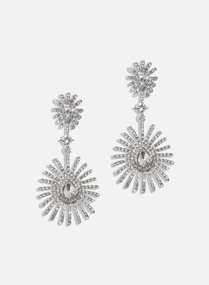SOHI Maxi Crystal Artificial Drop Earring Jewellery