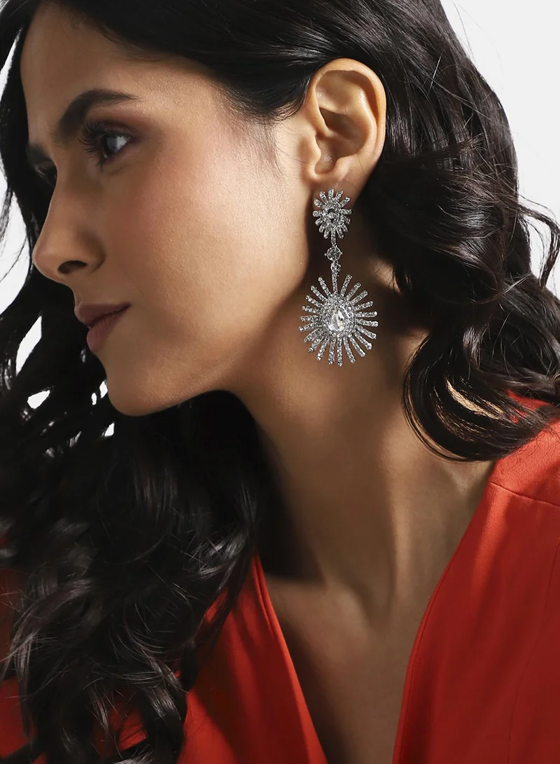 SOHI Maxi Crystal Artificial Drop Earring Jewellery