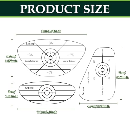 Seticek Golf Impact Tape Labels,High-Resolution Strike Stickers for Wood,Iron & Fairway Clubs,Self-Teaching Sweet Spot and Consistency Analysis,Useful Training Aid Improve Ball Striking(156pc) - Image 3