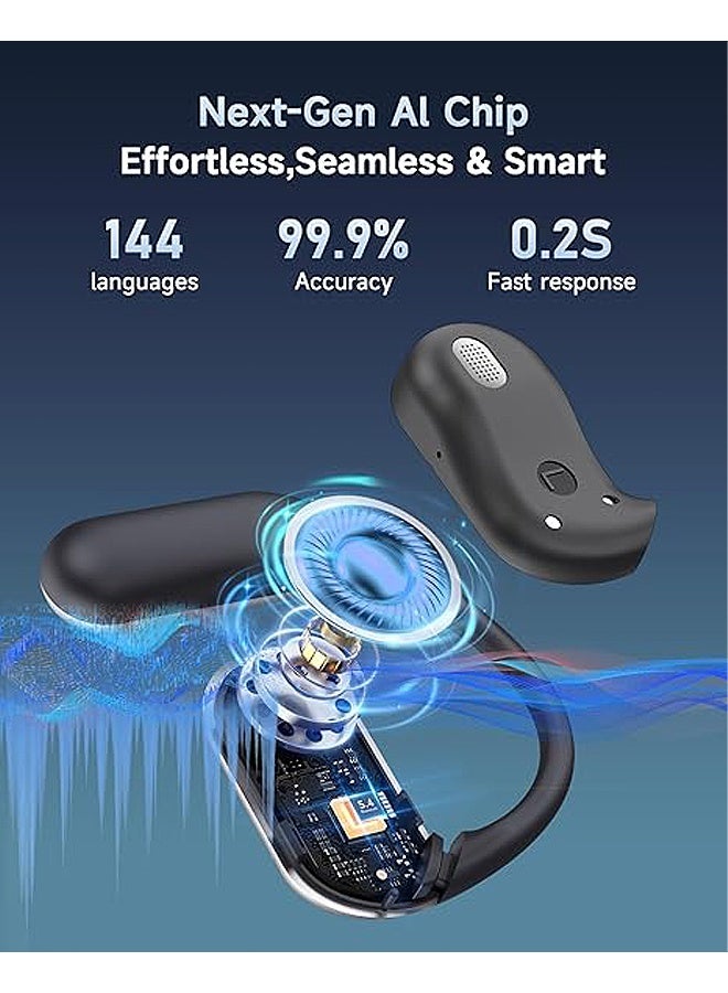 Gecomo Real Time AI Language Translator Earbuds, 4-in-1 Smart Mode Touch Screen Real-Time Earphones with 144 Languages, Bluetooth 5.4  Enabled Translator Device for Travel and Business iOS & Android (Black) - Image 3