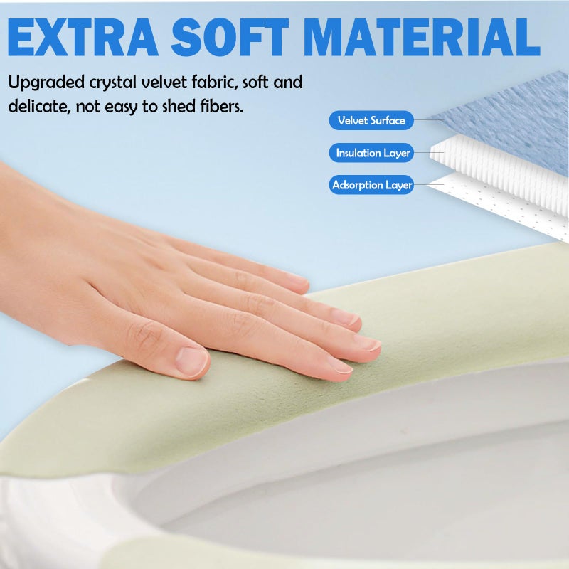 Iensen Thin and Warm Toilet Seat Cover Pad â€“ Self-Adhesive, Adjustable and Cut-to-Fit, Comfortable and Easy to Clean, Perfect for Home Bathrooms (Grey) - Image 4